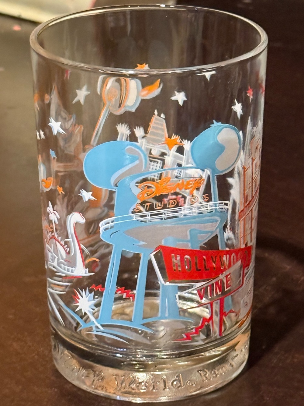 1996 Walt Disney World 25th Anniversary Hollywood & Vine Disney Studios Glass